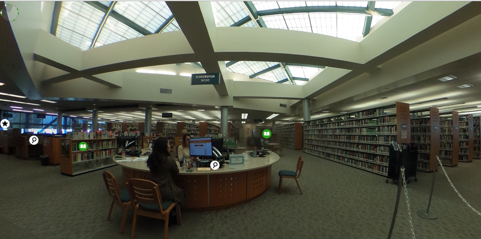 Screen shot of an image taken from the VC Library virtual tour provided by ThingLink