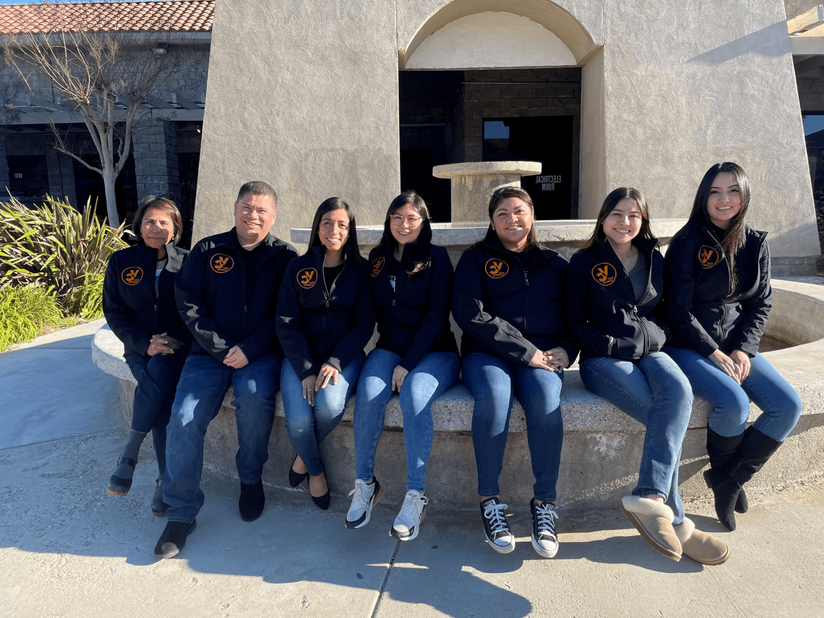 East Campus, group photo, black jackets